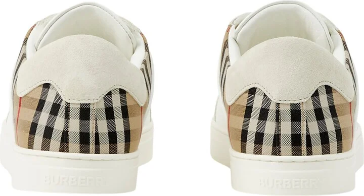 Stevie Leather & Canvas Check Sneaker - Image 6