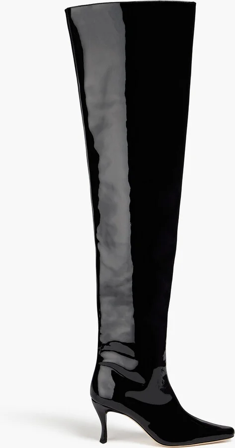 Stevie patent-leather over-the-knee boots