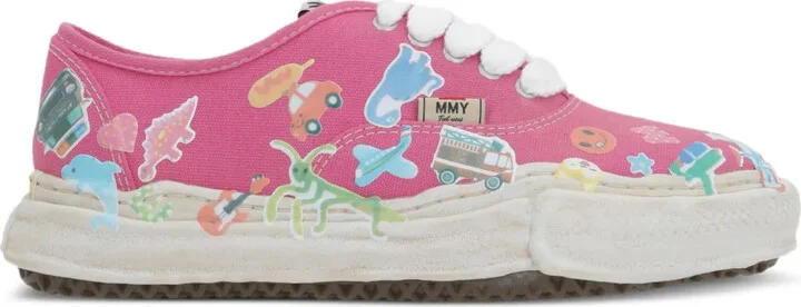 Sticker-Print Canvas Sneakers