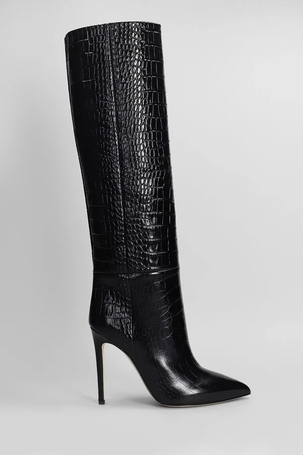Stiletto Boot High Heels Boots In Black Leather