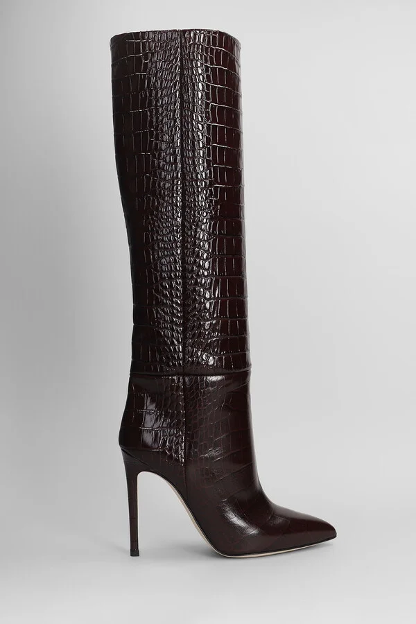 Stiletto Boot High Heels Boots In Bordeaux Leather