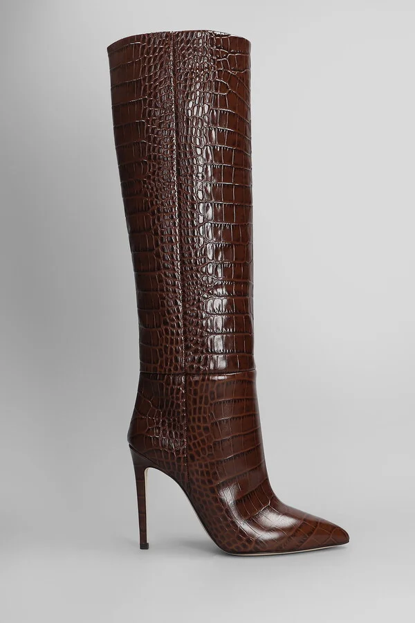 Stiletto Boot High Heels Boots In Brown Leather