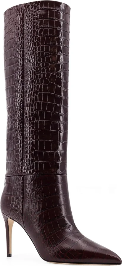 Stiletto Embossed Croco Leather Boots - Image 2