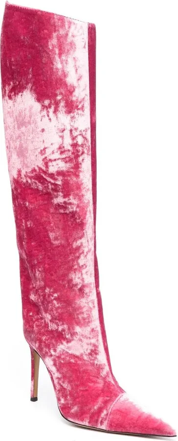 Stiletto-Heel Velvet Boots - Image 2