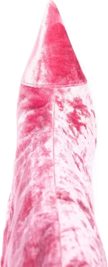 Stiletto-Heel Velvet Boots - Image 4