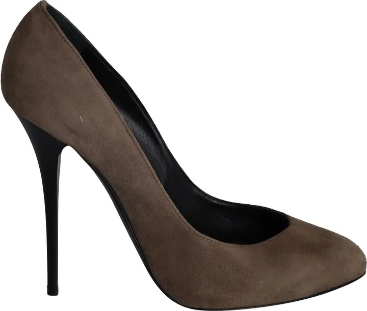 Stiletto Pumps in Brown Suede