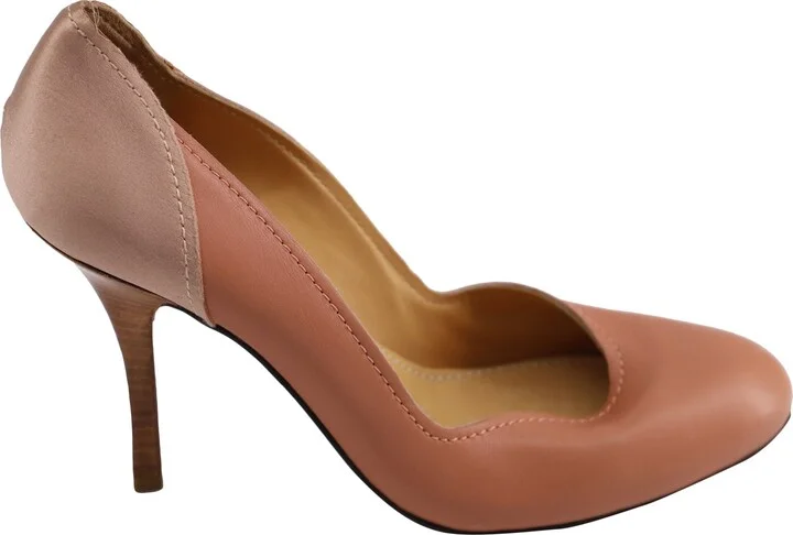 Stiletto Pumps in Peach Leather