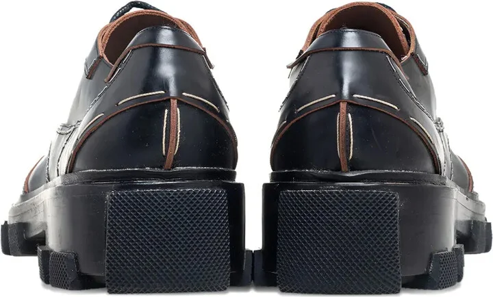 Stitch-Detail Leather Derby Shoes - Image 3