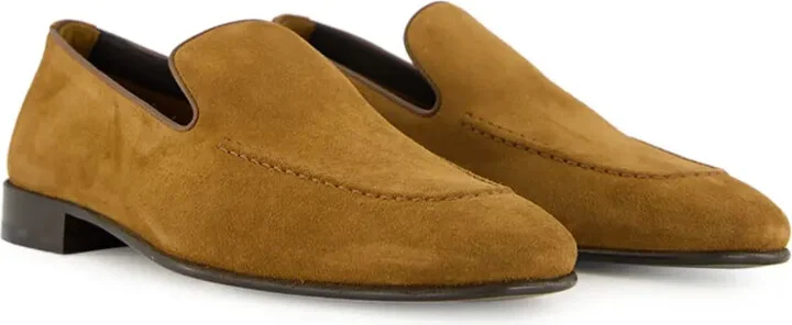 Stitch-Detailing Suede Slip-On Loafers - Image 2