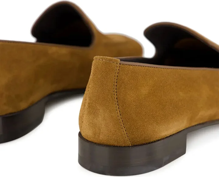 Stitch-Detailing Suede Slip-On Loafers - Image 4