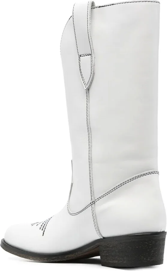 Stitch-Embellished Western Boots - Image 3