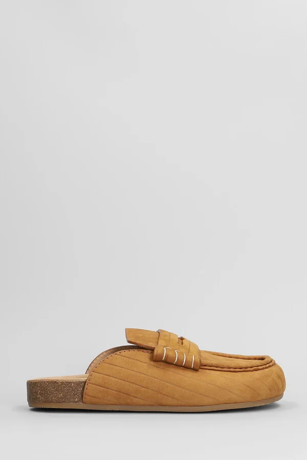 Stitch Loafer W Slipper-mule In Brown Suede