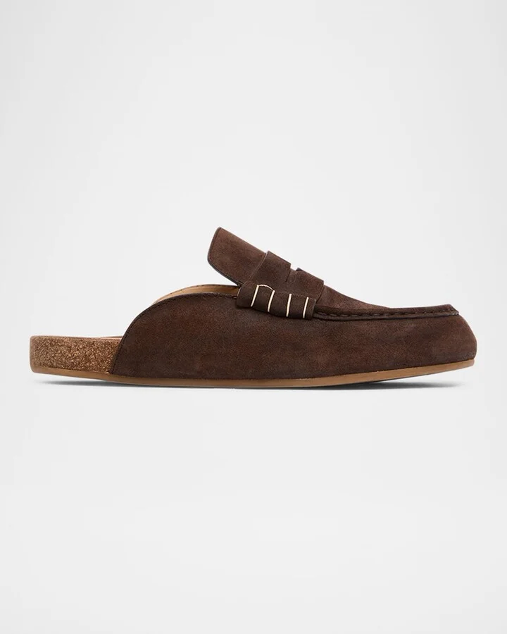 Stitch Suede Loafers