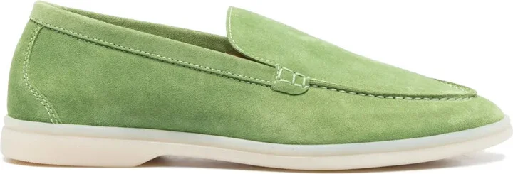 Stitched-Edge Suede Loafers