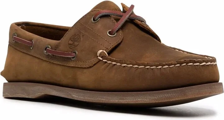 Stitched Leather Boat Shoes - Image 2