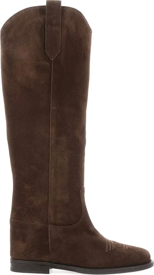 Stitched Suede Boots