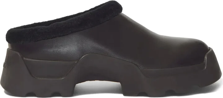 Stomp shearling leather mules