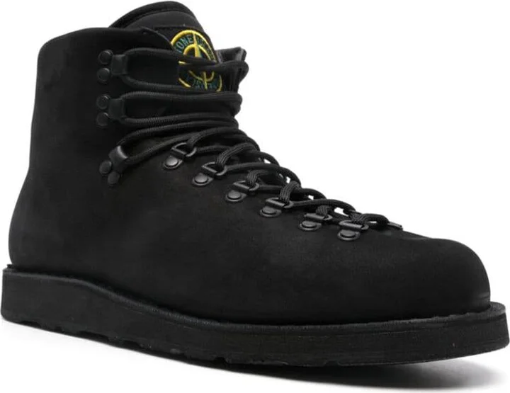 Stone Island Lace-Up Ankle Boots In Leather - Image 2