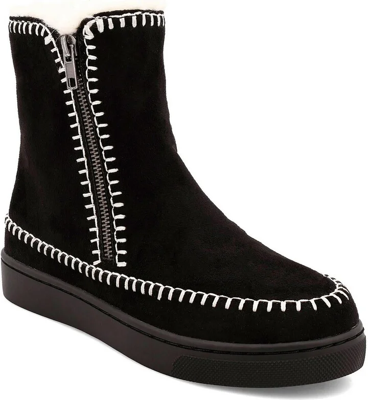 Stormie Womens Double Zipper Faux Fur Winter & Snow Boots