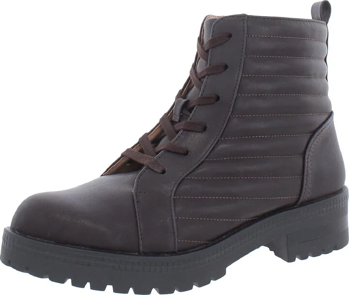 Stormy Womens Faux Leather Riding Mid-Calf Boots