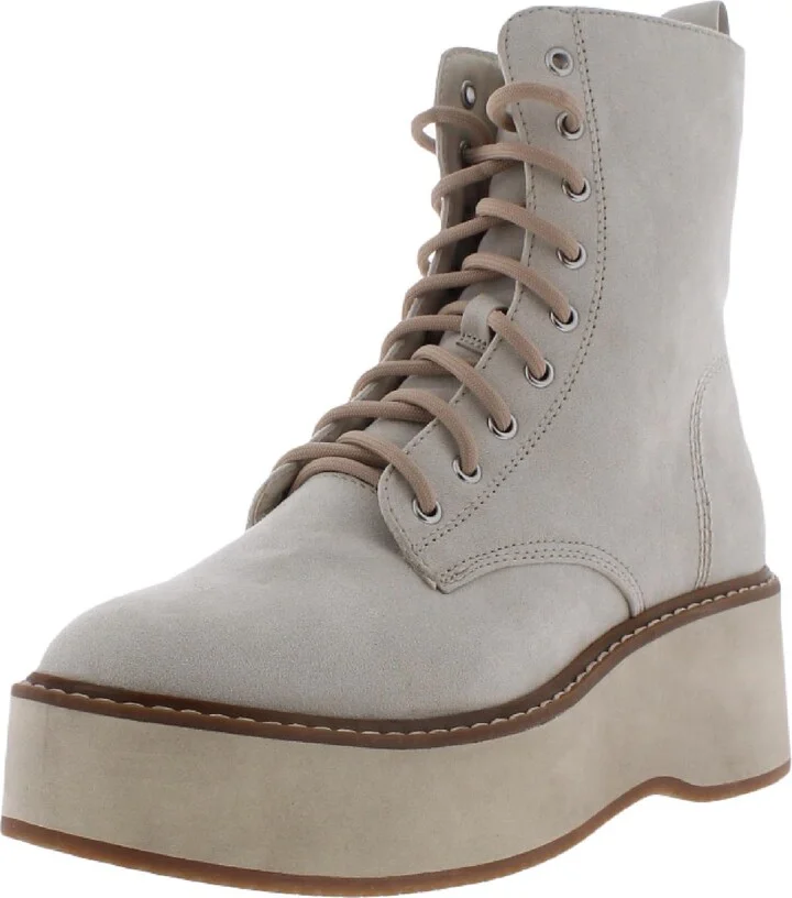 Stormyy Womens Faux Suede Lace-Up Wedge Boots