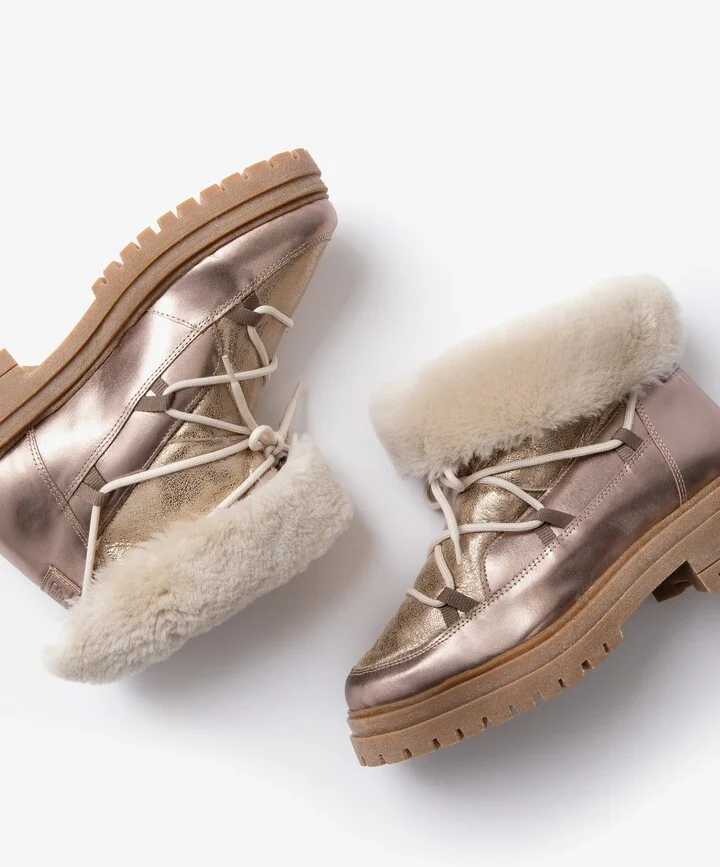Stornoway Genuine Shearling Lining Metallic Boot - Image 3