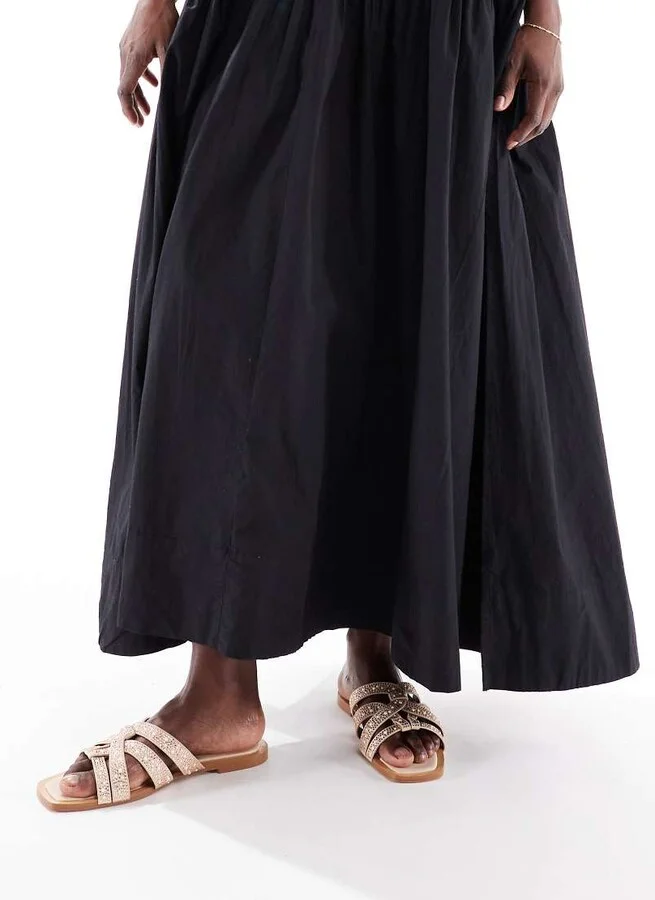 Stradiavrius strap detail embellished flat mule in beige - Image 2