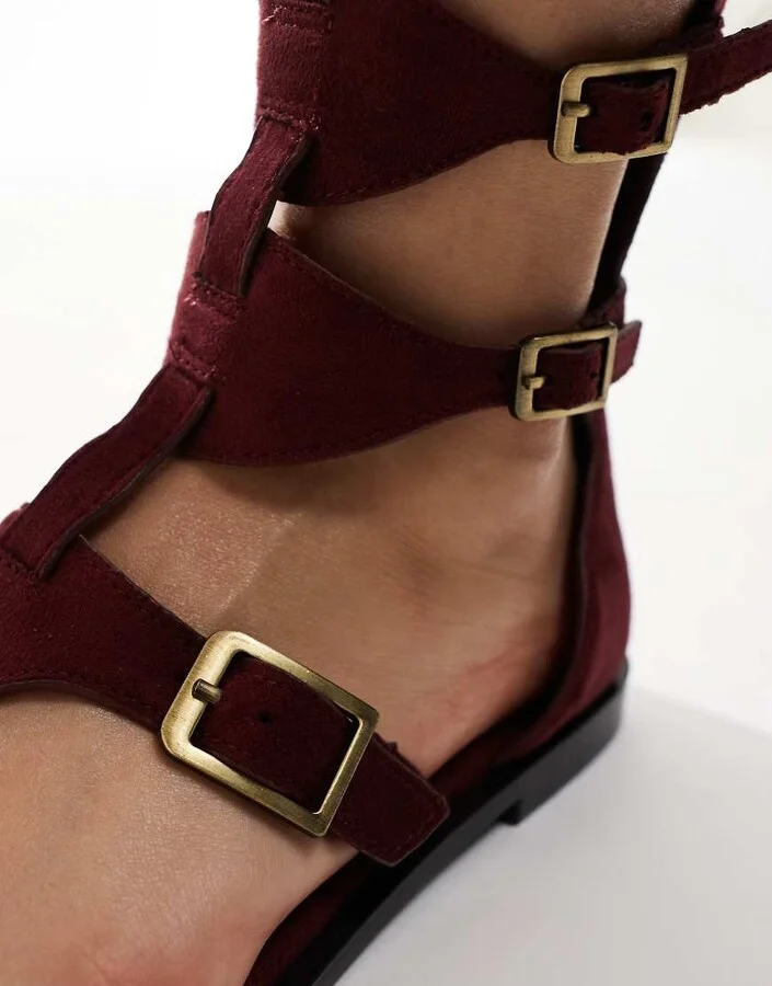 Stradivarius gladiator sandals in raspberry - Image 4