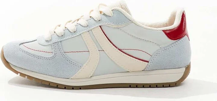 Stradivarius leather sneakers in blue - Image 2