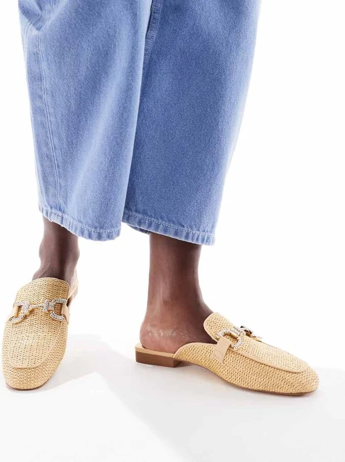 Stradivarius mule loafer in beige - Image 2