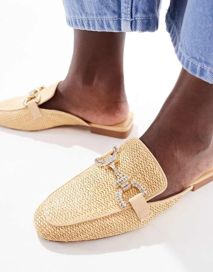 Stradivarius mule loafer in beige - Image 3
