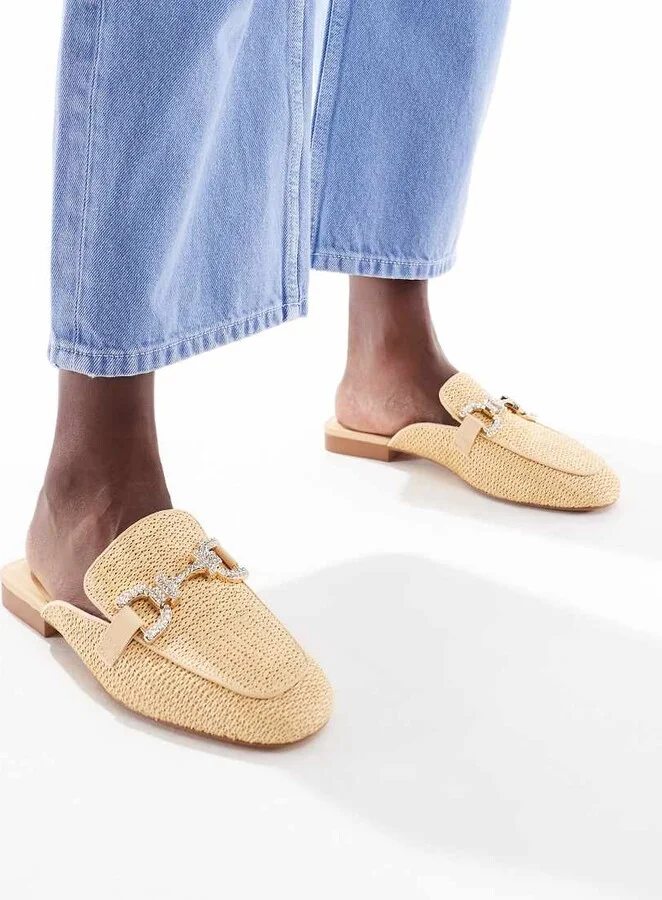Stradivarius mule loafer in beige - Image 4