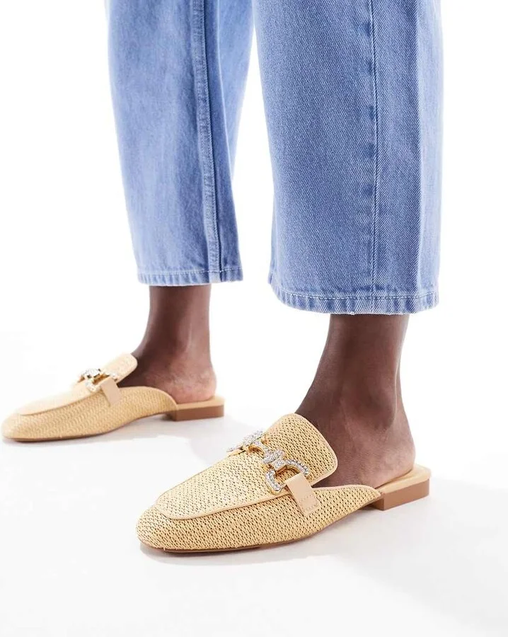 Stradivarius mule loafer in beige