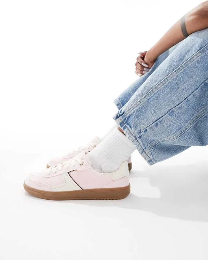 Stradivarius rubber sole sneakers in pink