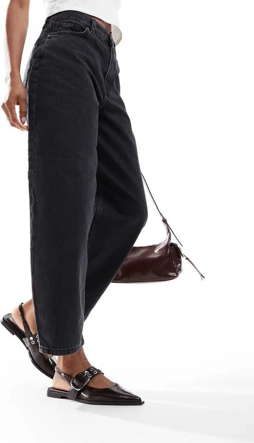 Stradivarius slingback mules with buckle in brown - Image 4