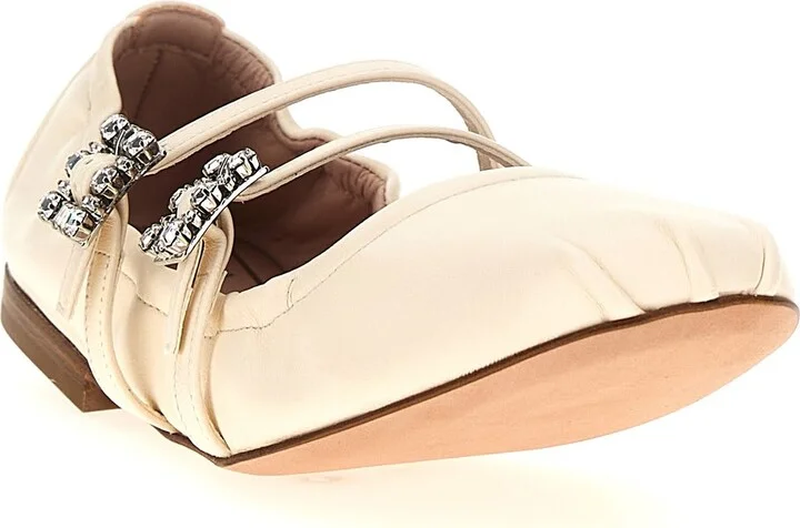 Strap Buckle Embellished Ballet Flats - Image 2