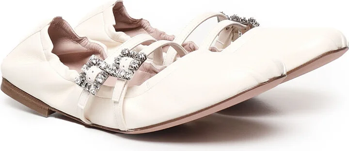 Strap Buckle Embellished Ballet Flats - Image 2