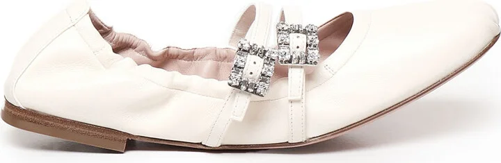 Strap Buckle Embellished Ballet Flats