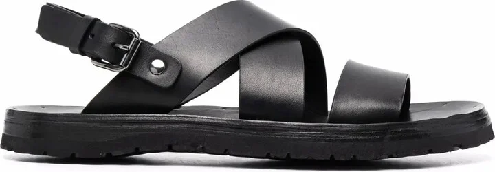 Strap-Design Leather Sandals