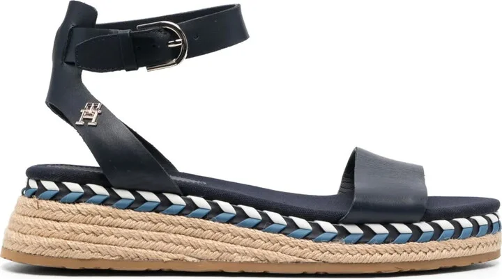 Strap-Detail Leather Espadrilles