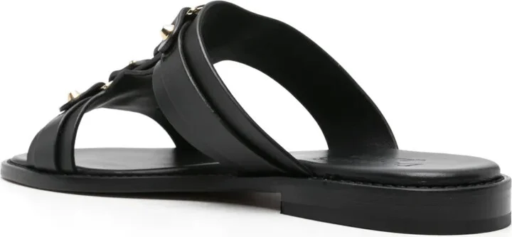 Strap-Detailing Leather Slides - Image 3