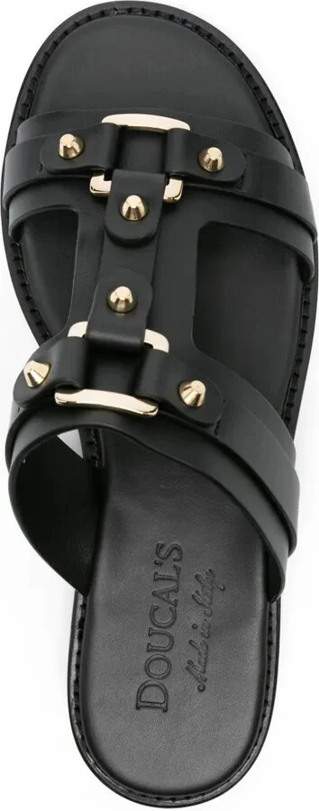 Strap-Detailing Leather Slides - Image 4