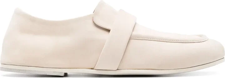 Strap-Detailing Nubuck Loafers