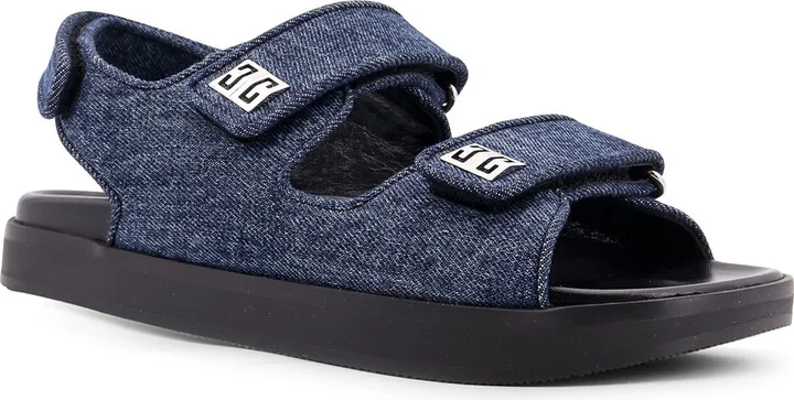 Strap Flat Denim Sandals - Image 2