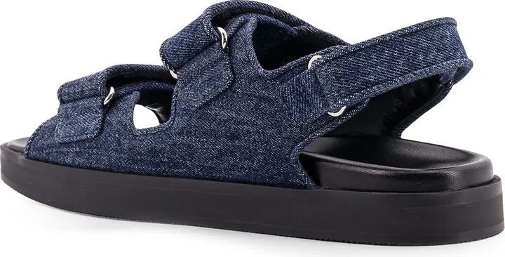 Strap Flat Denim Sandals - Image 3