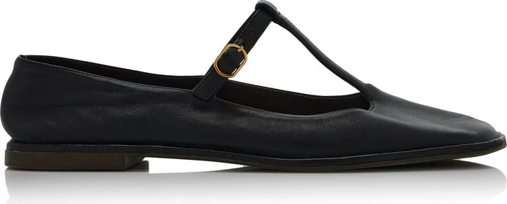 Strap Leather Mary Jane FlatsRow