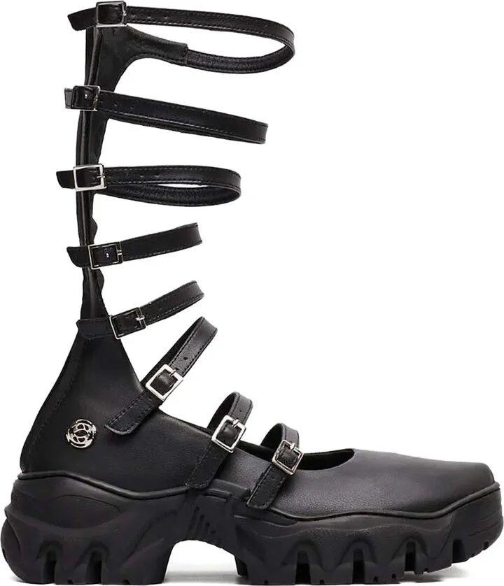 Strappy Buckled Ballet Flats