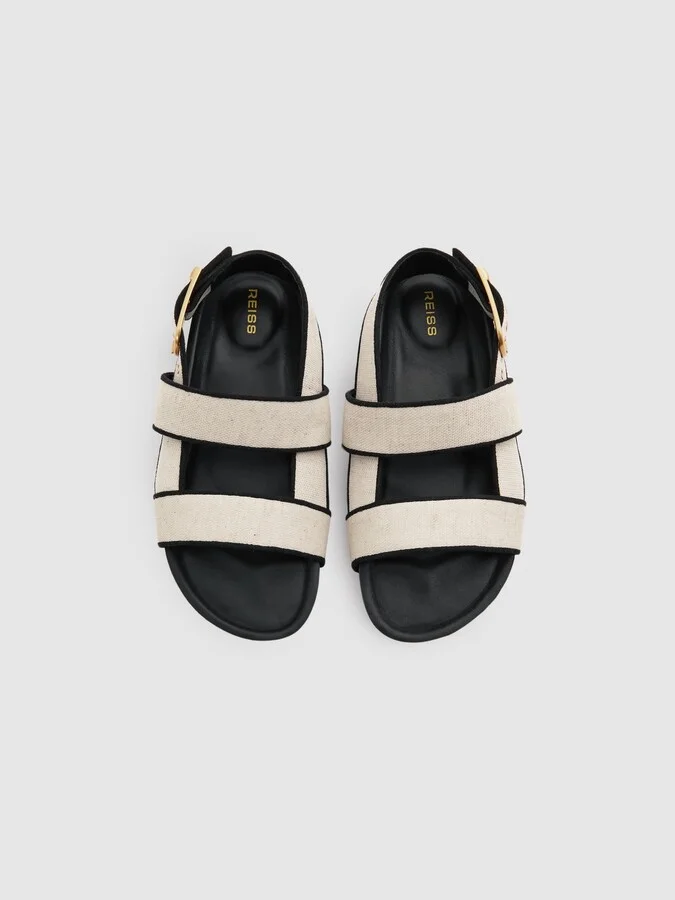 Strappy Chunky Canvas Sandals - Image 3