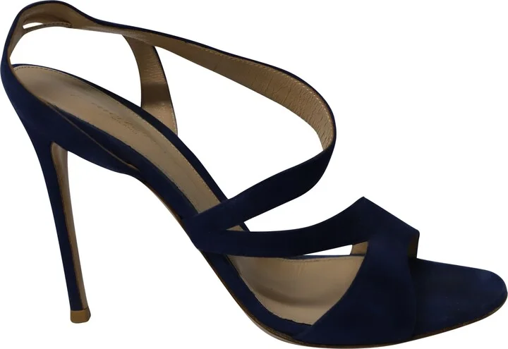 Strappy Heels in Royal Blue Suede