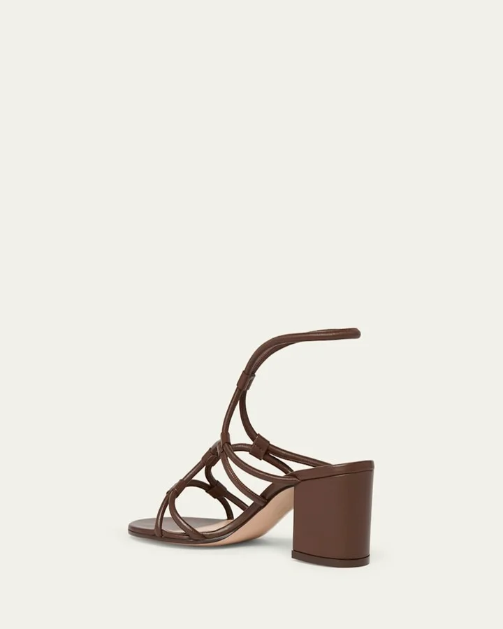 Strappy Leather Block-Heel Sandals - Image 3